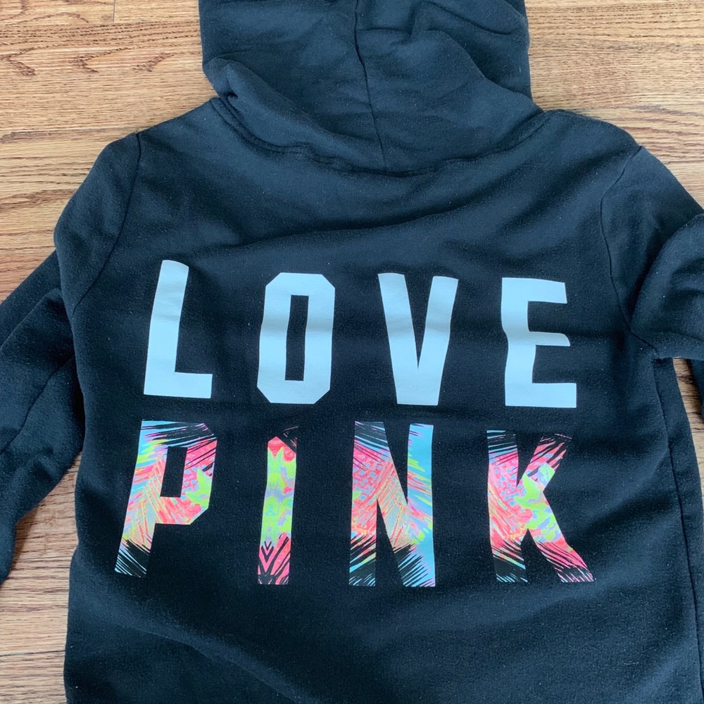 Love PINK black Zip up hoodie